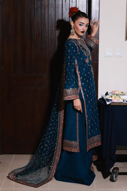 3-PC Embroidered Raw-Silk Suit CMA-5-137A