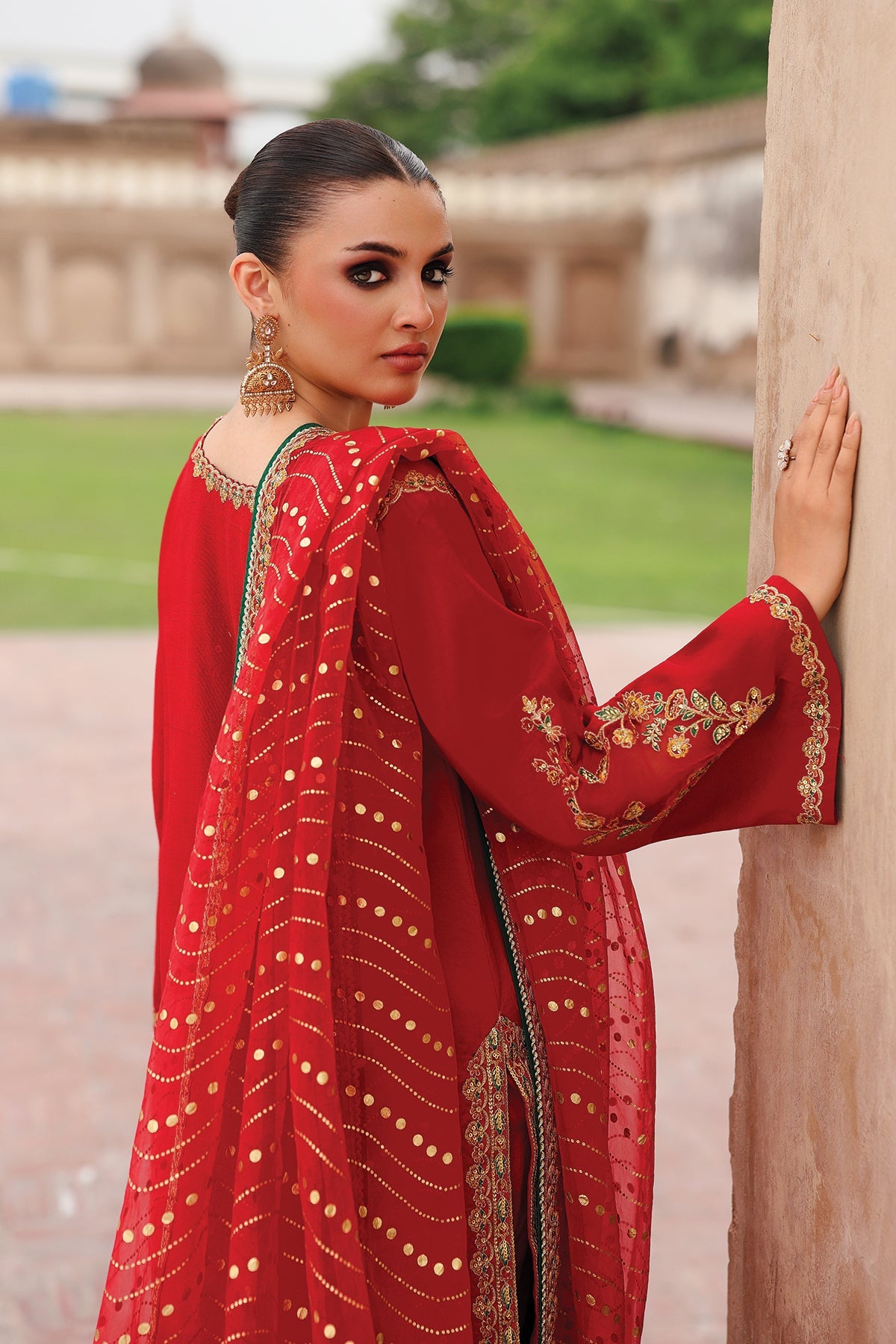 3-PC Embroidered Raw-Silk Suit CMA-5-107