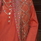 3-PC EMBROIDERED RAW-SILK SUIT CMA-5-140