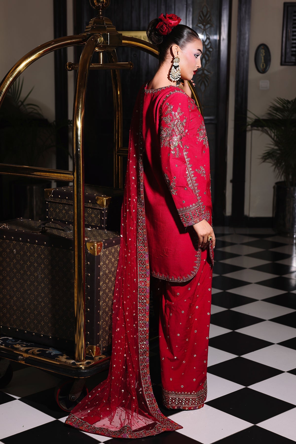 3-PC Embroidered Raw-Silk Suit CMA-5-096