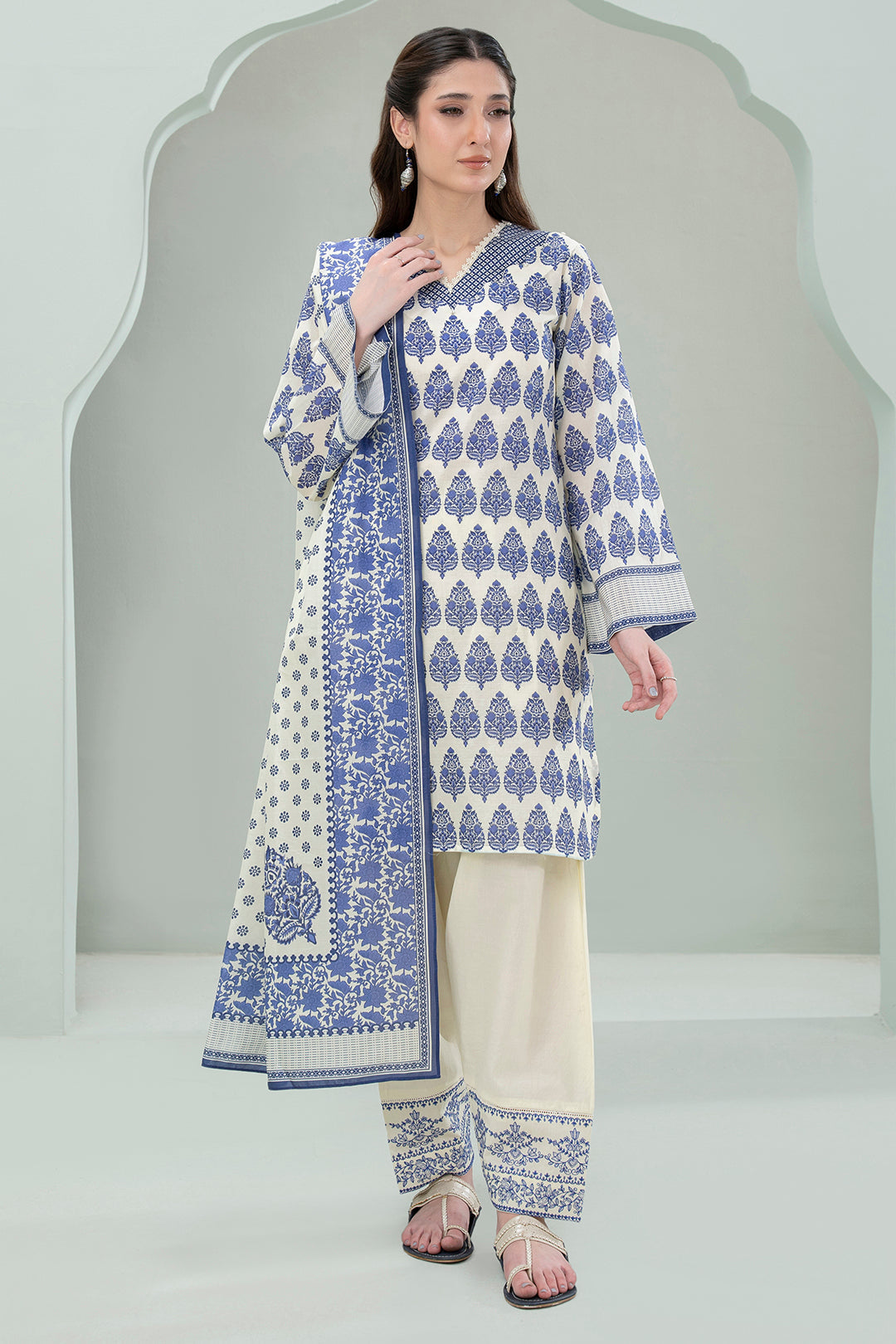 Embroidered Shirt Shalwar Dupatta - 0461
