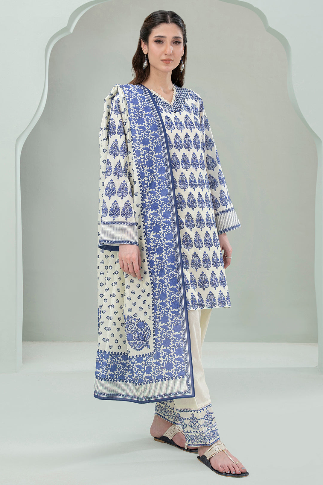 Embroidered Shirt Shalwar Dupatta - 0461