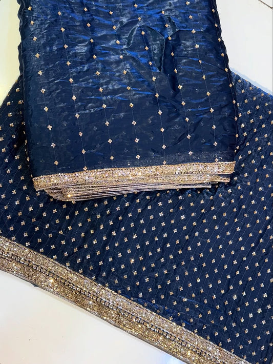 Navy blue-Sheesha Silk