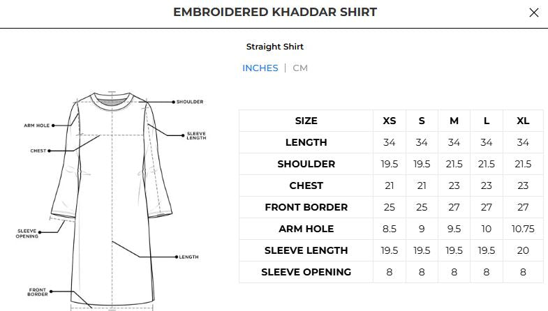 Embroidered Khaddar Shirt