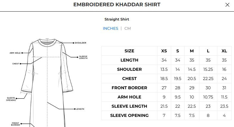 Embroidered Khaddar Shirt