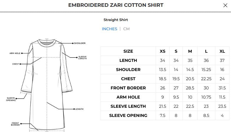 Embroidered Zari Cotton Shirt