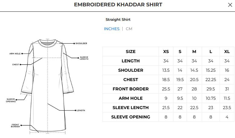 Embroidered Khaddar Shirt