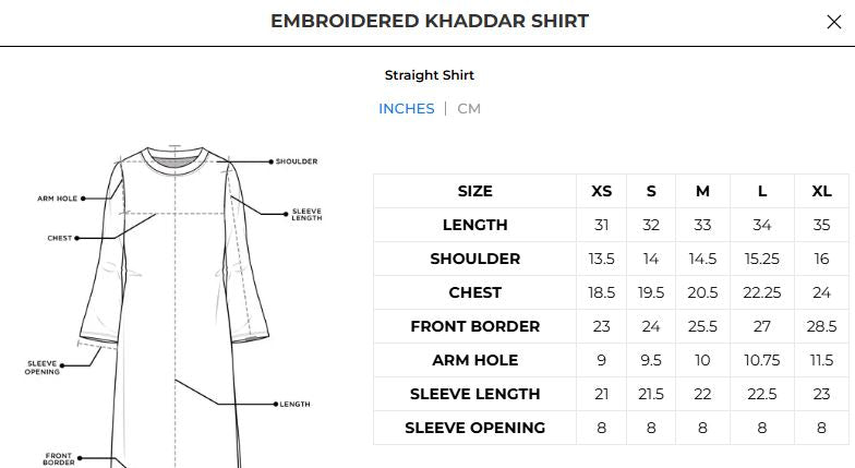 Embroidered Khaddar Shirt