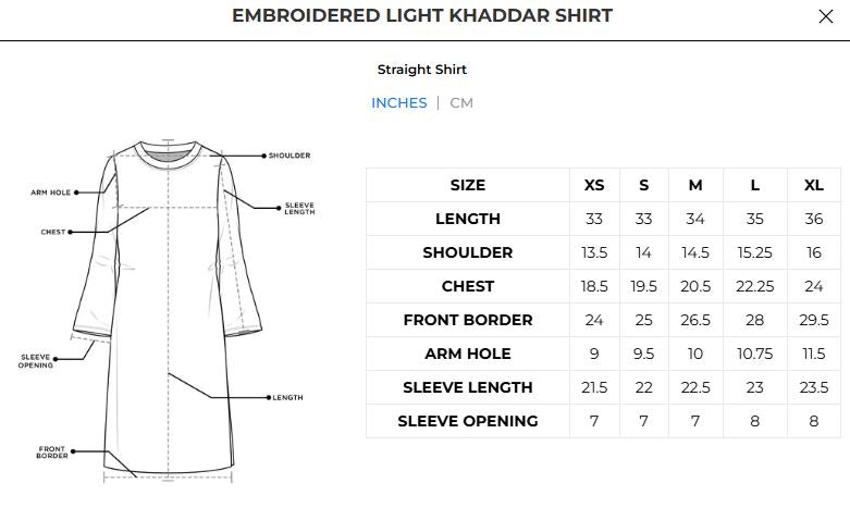 Embroidered Light Khaddar Shirt