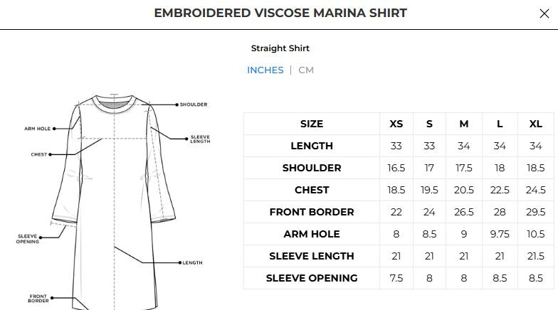 Embroidered Viscose Marina Shirt