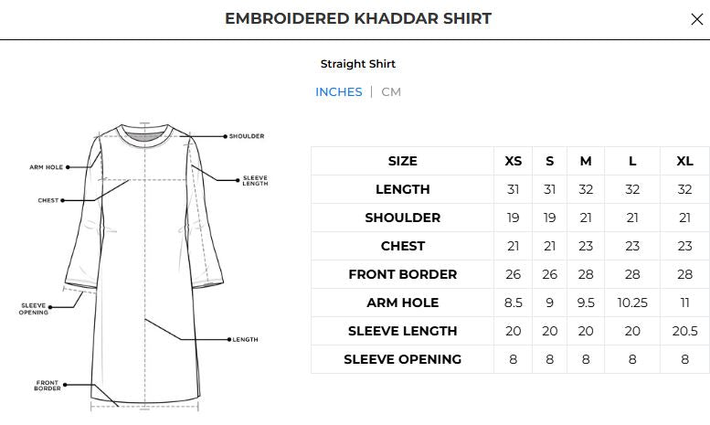 Embroidered Khaddar Shirt