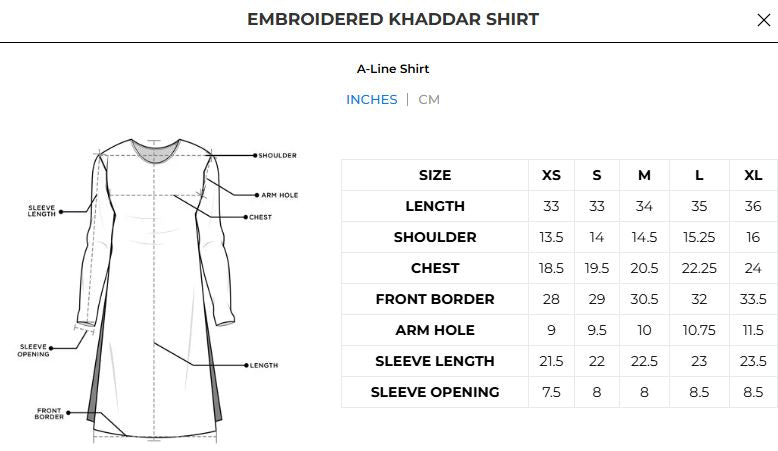 Embroidered Khaddar Shirt