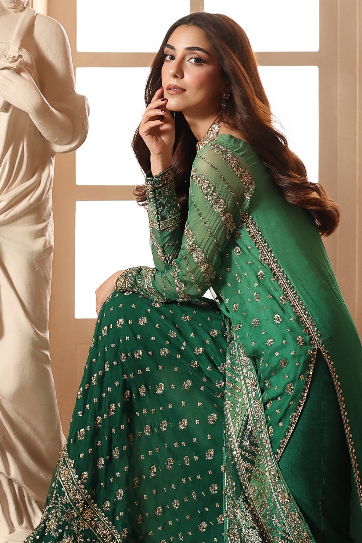3-PC Unstitched Embroidered  Luxury Chiffon  DJW6-03