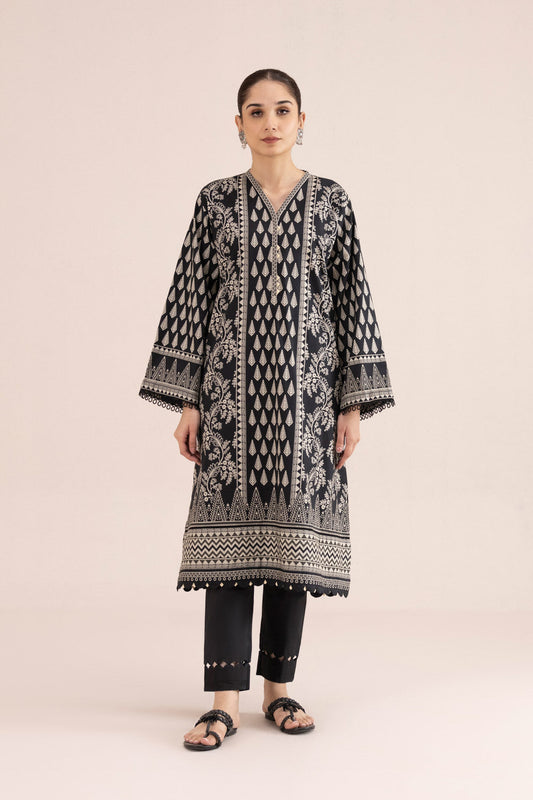 Printed Cambric Shirt - Black