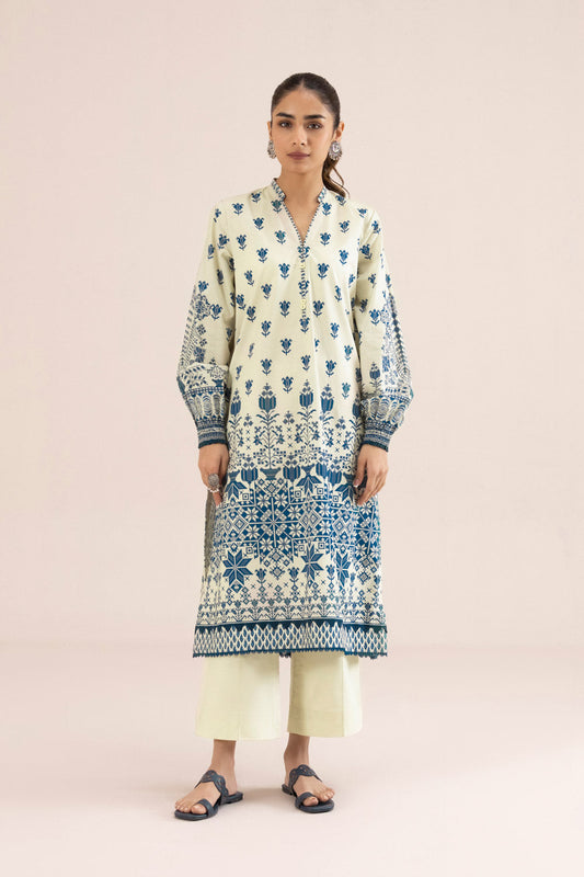 Printed Cambric Shirt - Off White