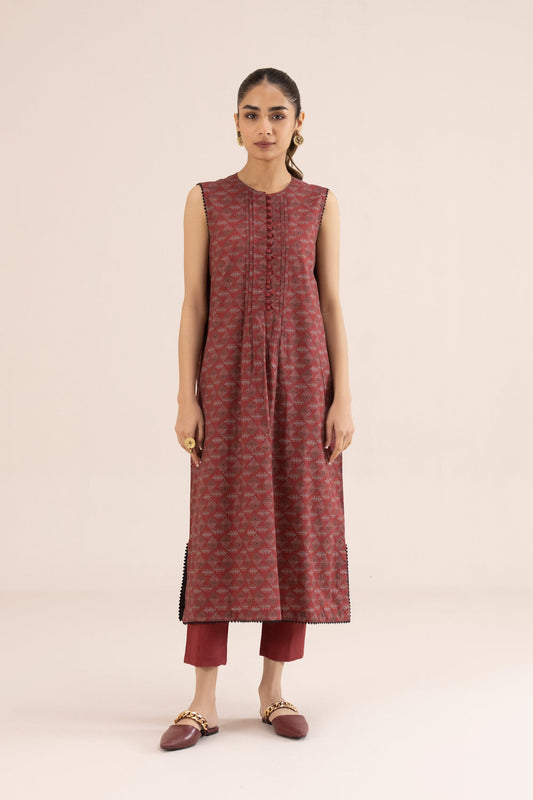 2 Piece - Printed Cambric Suit - Red