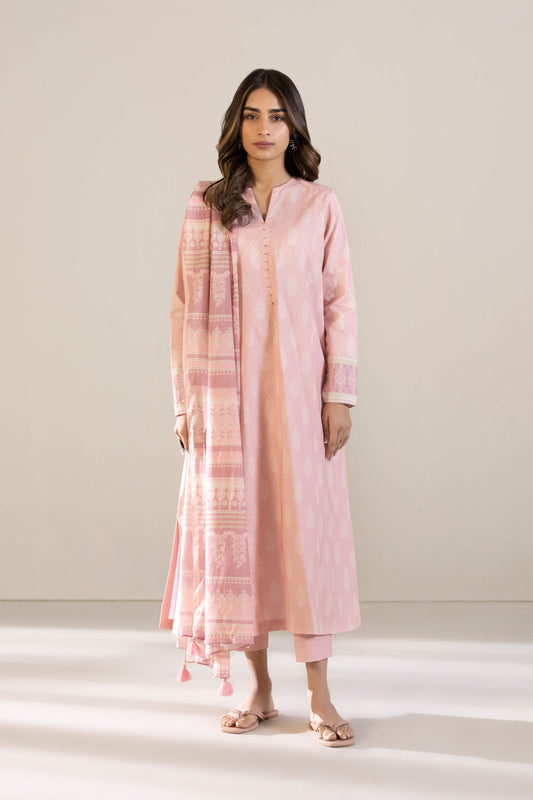 3 Piece - Printed Cambric Suit - Nude Pink