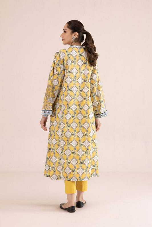 2 Piece - Embroidered Cambric Suit - Yellow