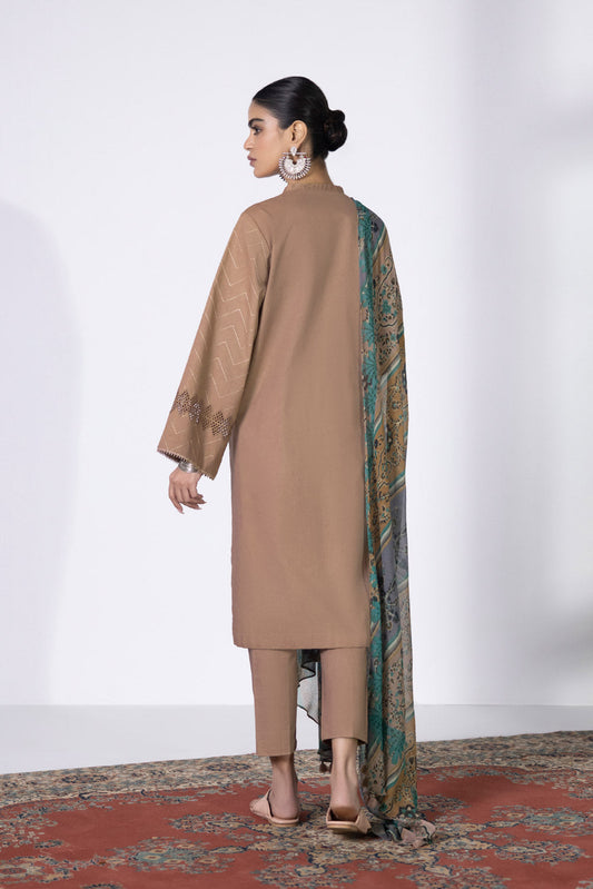 3 Piece - Embroidered Cambric Suit - Rose Gold