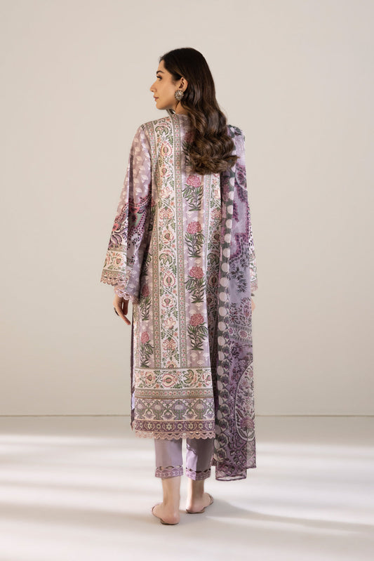 3 Piece - Embroidered Cambric Suit - Lilac