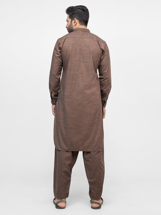 Men's Brown Shalwar Kameez - AMTKSS22-055