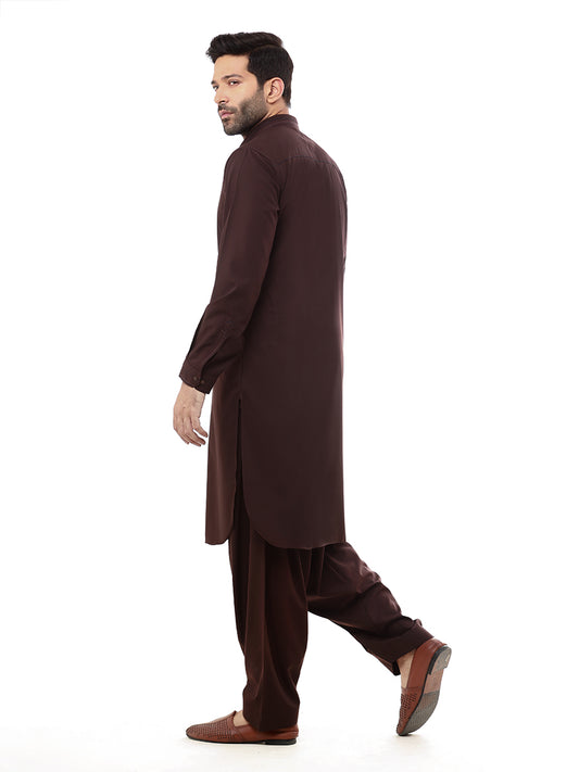Men's Brown Shalwar Kameez - AMTKSS22-101