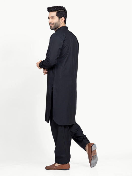 Men's Black Shalwar Kameez - AMTKSS22-077