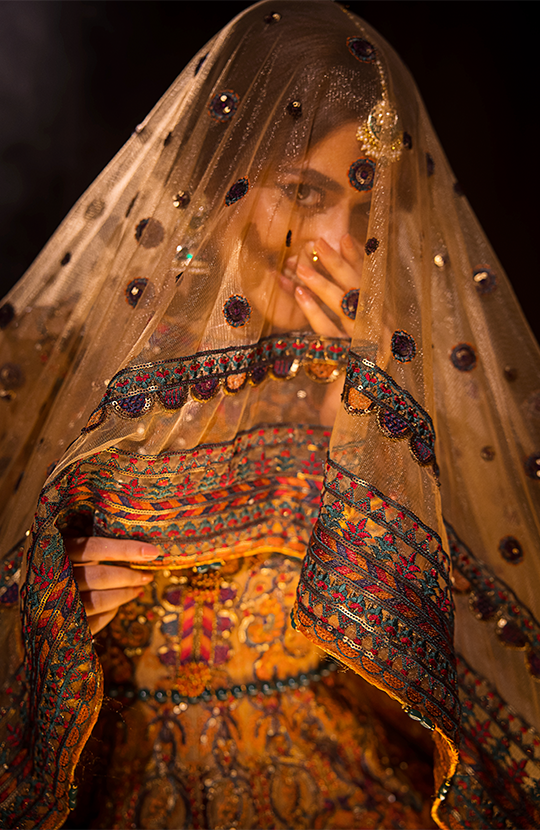 Bahaar: Embroidered Pishwas Paired with a Churidar Pyjama