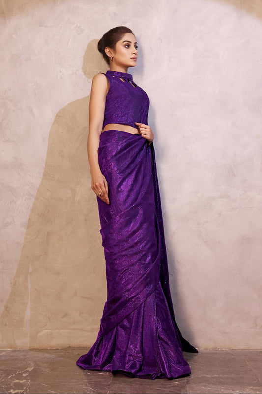 Solid Moonlight Saree With CutWork Top | COCKTAIL | SR202237