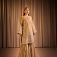 Roshan: Embroidered Straight Shirt Paired with a Farshi Gharara
