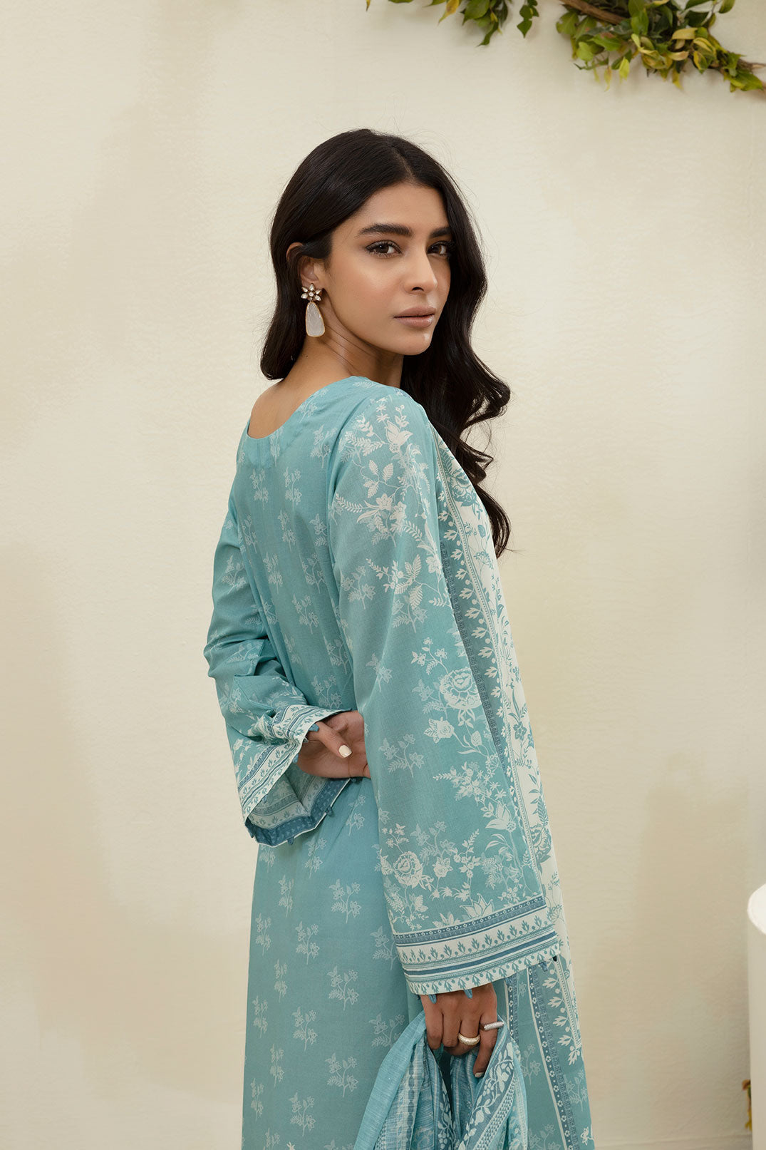 DU-3138 - C-GREEN - PRINTED LAWN - 3PCS